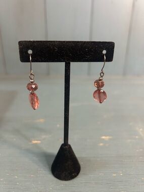 Claire's Wine Crystal Tear Drop Dangle Earrings | New